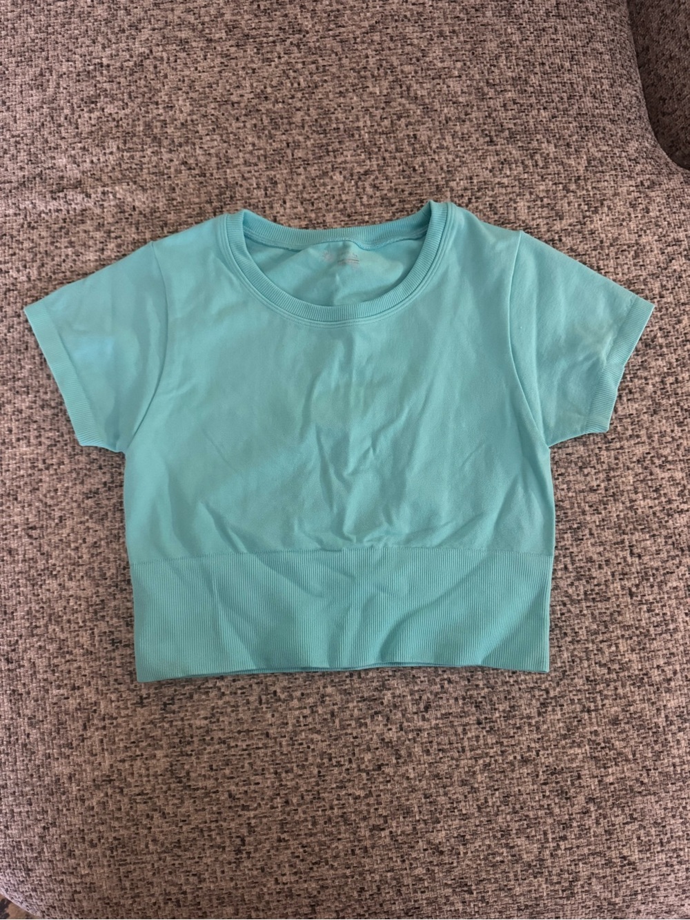 aerie Aqua Cropped Short Sleeve Tee